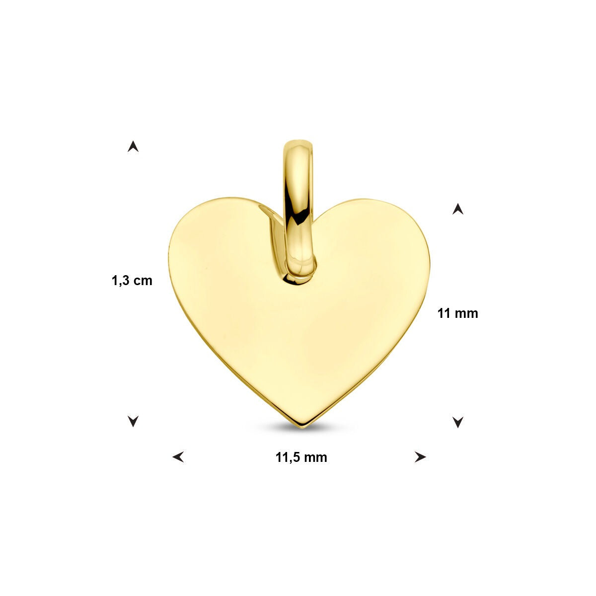 Gelbgoldfarbener Gravur-Anhänger Herz – 9k