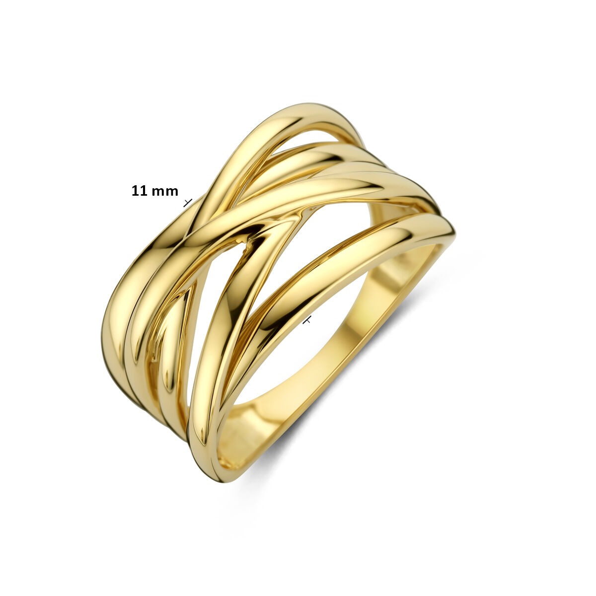 14 Karat Gelbgold Damenring mit breiter Ringschiene von 11 mm