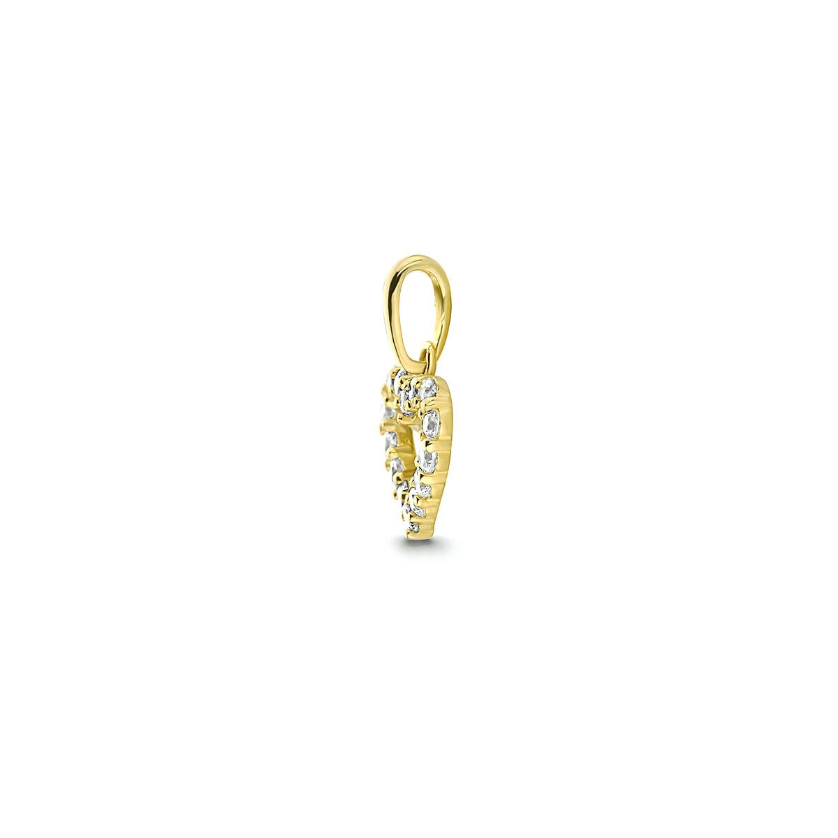9K Gelbgold-Anhänger mit Zirkonia-Herz