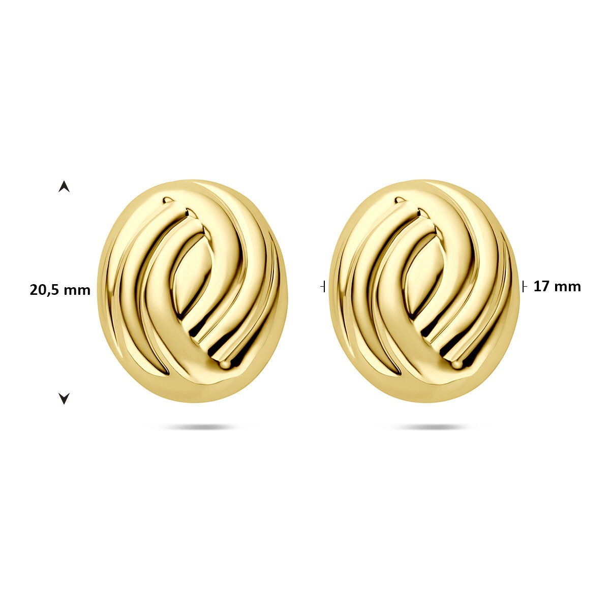 Vergoldete Silberohrstecker Damen – gelbgoldfarben
