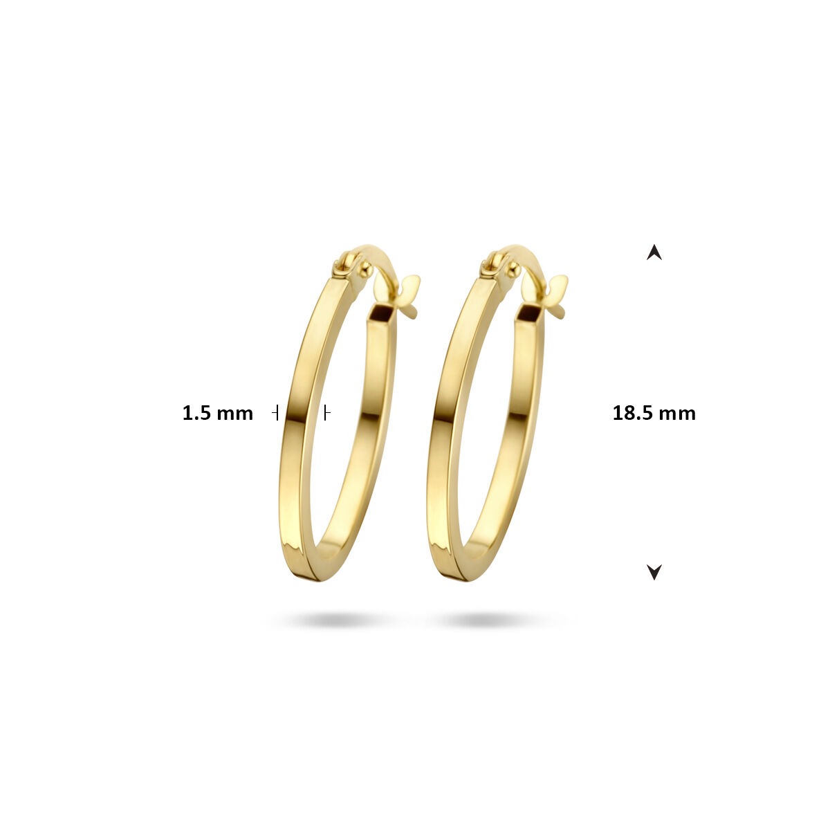 Gelbgoldfarbene Ohrringe – 9 Karat