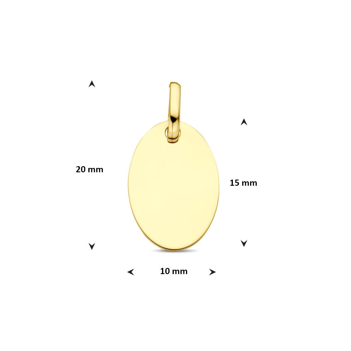 Gravur-Anhänger oval – 9K Gelbgoldfarben