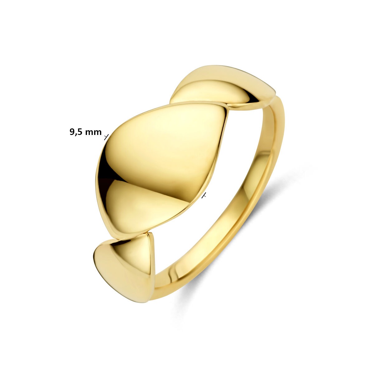 Damenring aus 14 Karat Gelbgold mit breiter Band