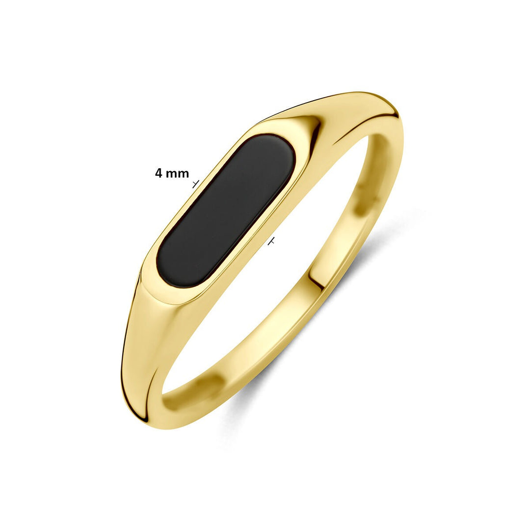 9k Geelgouden ring met onyx