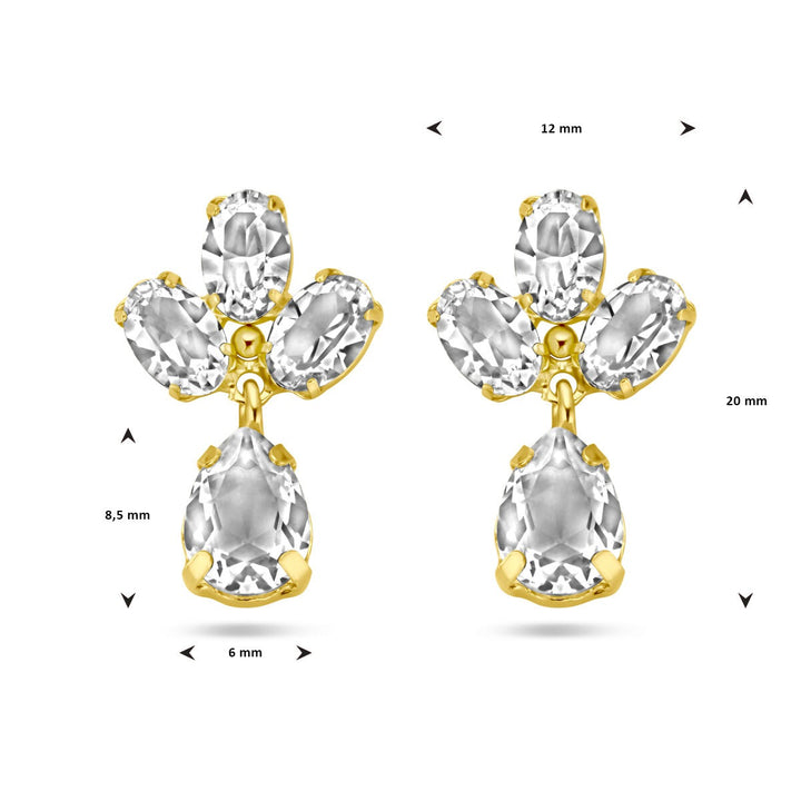 Swarovski-Ohrringe 1 Mikron Silber vergoldet (gelb)