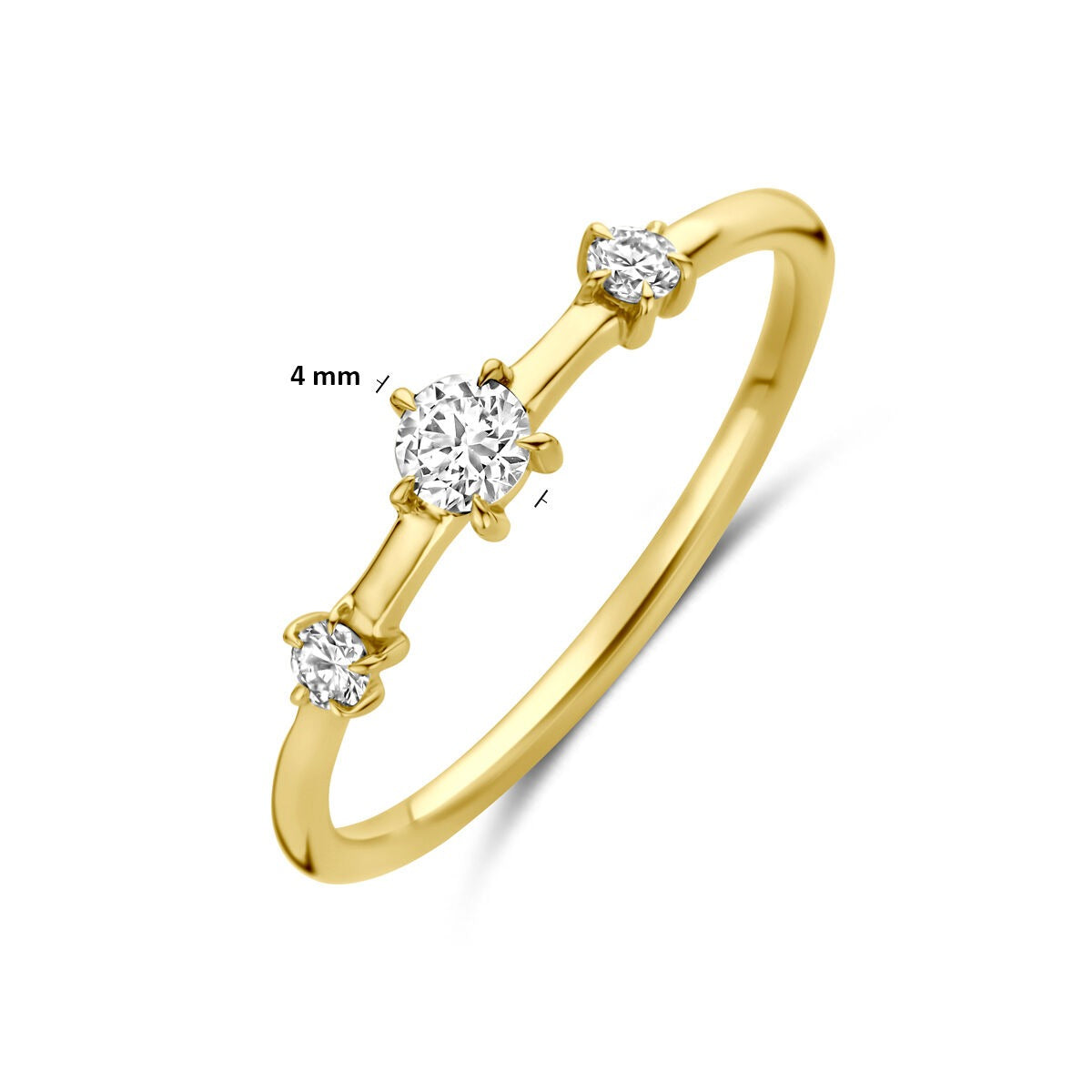 14k Gelbgoldring mit Labor-Diamant 0.20ct