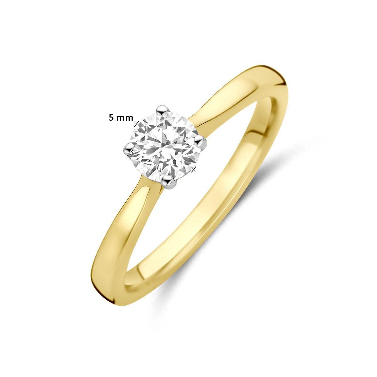 14k zweifarbiger Gelb- und Weißgoldring mit 0.50ct im Labor gezüchtetem Diamanten