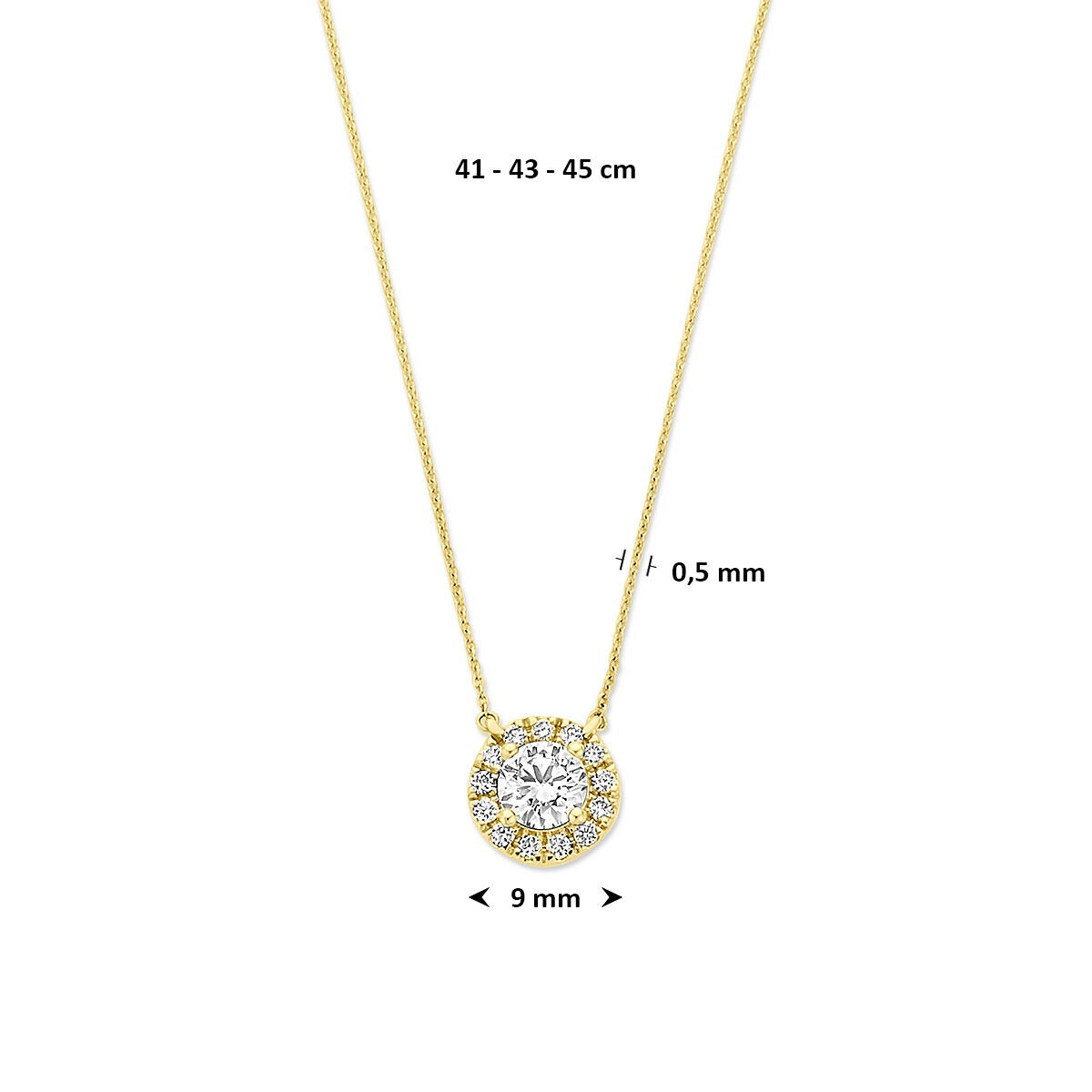 14k Goldkette mit im Labor gezüchtetem Diamant