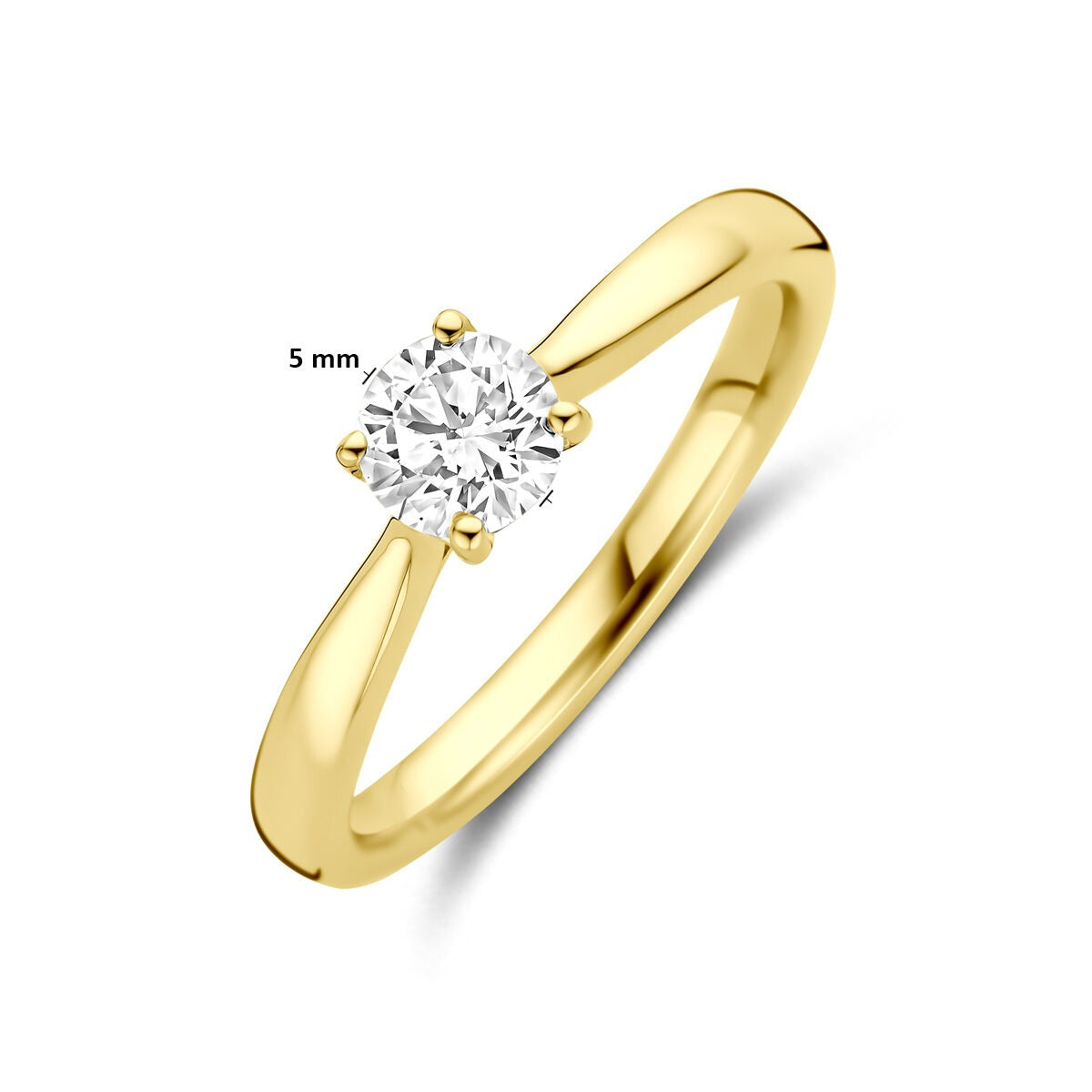14K Gelbgoldring mit 0,50 ct im Labor gezüchtetem Diamant