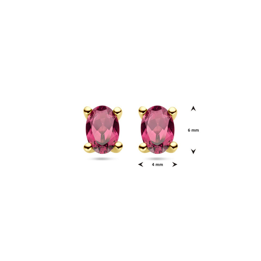 Ohrstecker rosa Rhodolit 14K Gelbgold