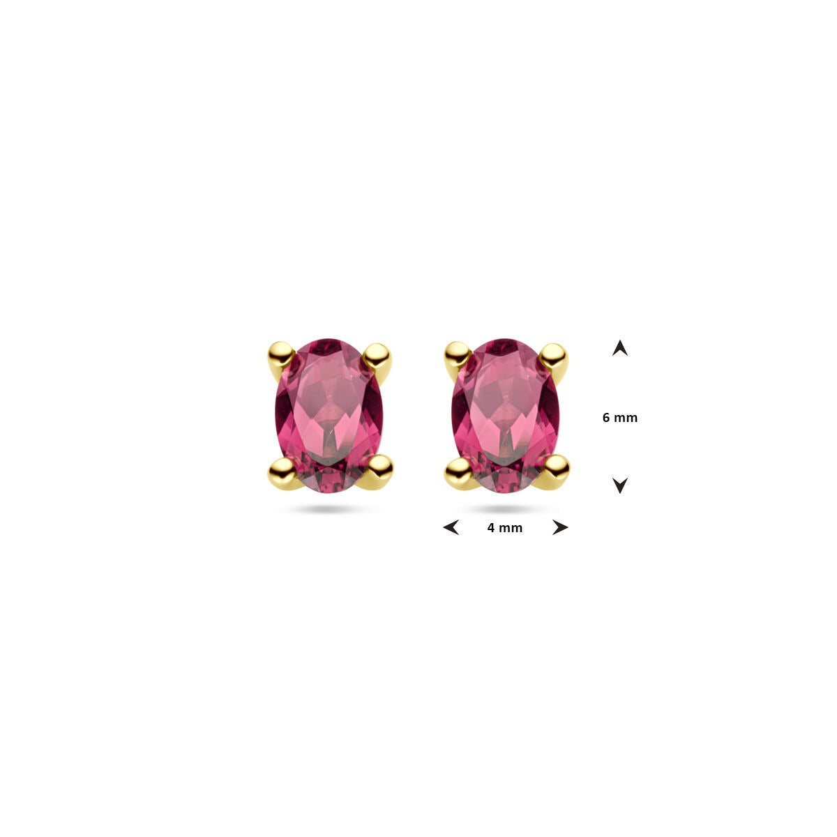 14 Karat Gelbgold Ohrstecker mit rosa Rhodolith
