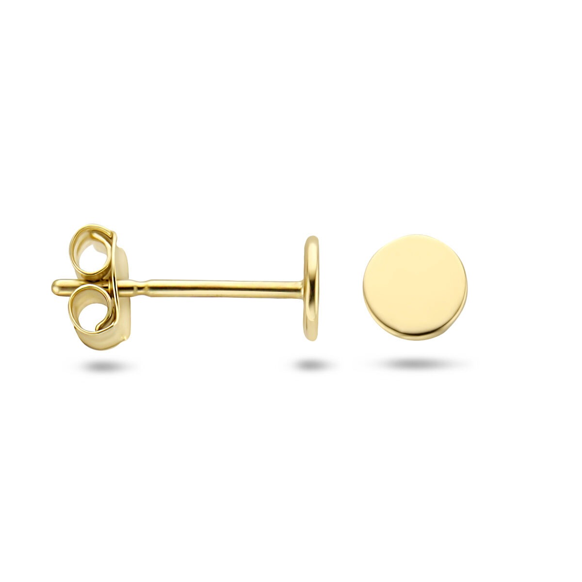 9 Karat Gelbgold runde Ohrstecker