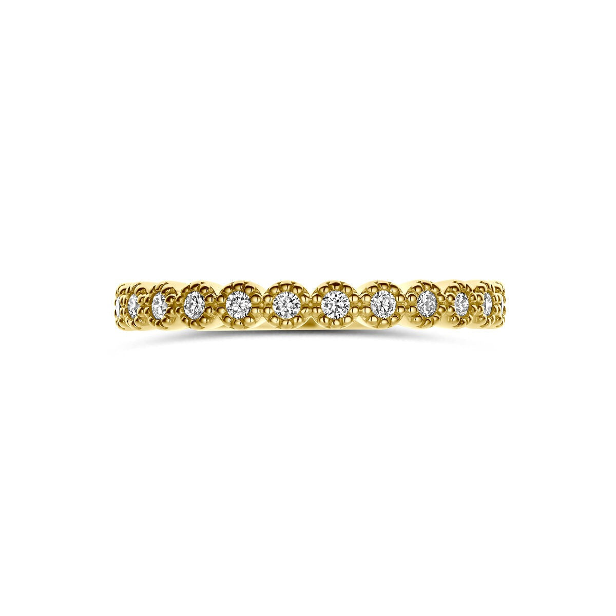 14k Gelbgold-Allianzsring mit Diamant 0,18 ct