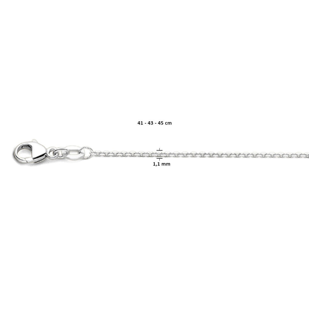 Halskette Anker diamantiert 1,1 mm 41 - 43 - 45 cm 18K Weißgold
