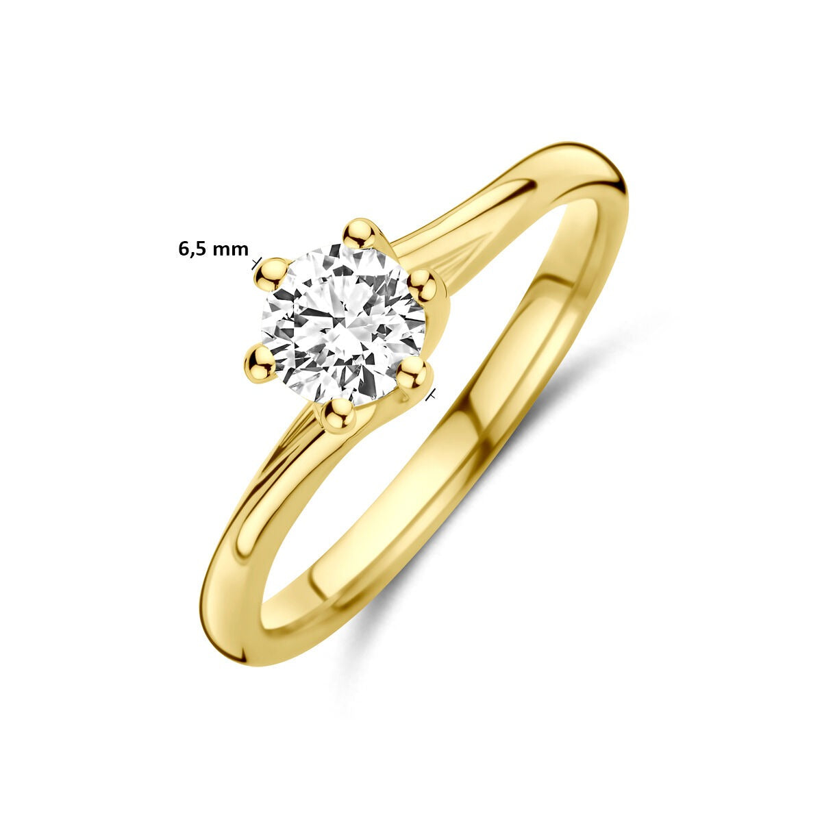 14k Gelbgoldring mit einem im Labor gezüchteten Diamanten von 0,50ct