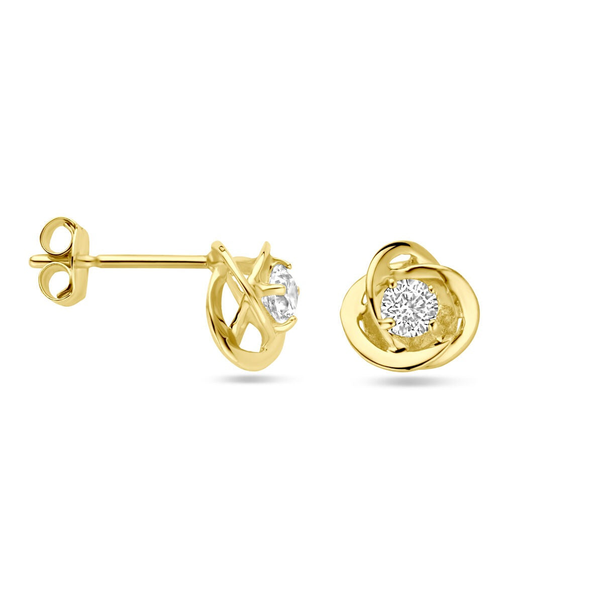 9kt Gelbgold Ohrstecker mit Zirkonia 7 mm