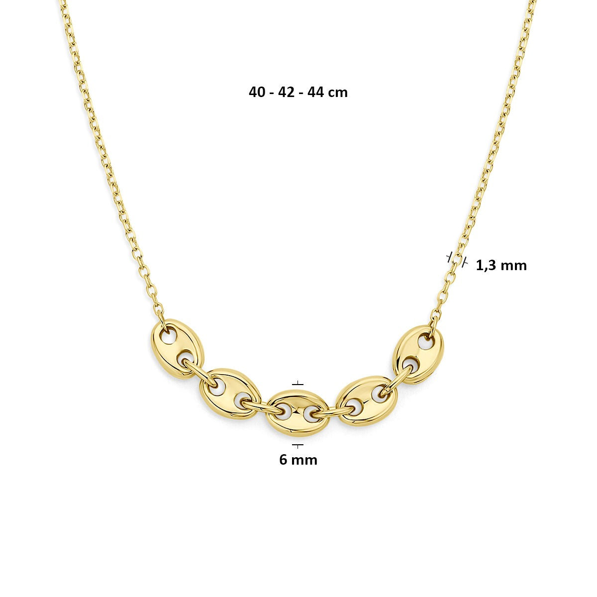 14 Karat Gelbgold Kaffeebohnen Halskette