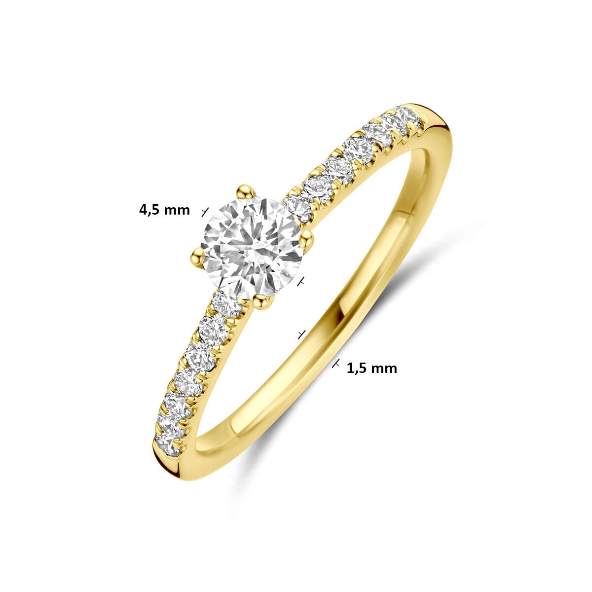 Goldring 14k mit Lab Grown Diamant – Brillantschliff