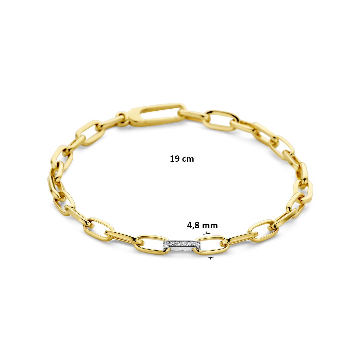 14 Karat Bicolor-Armband mit Diamant