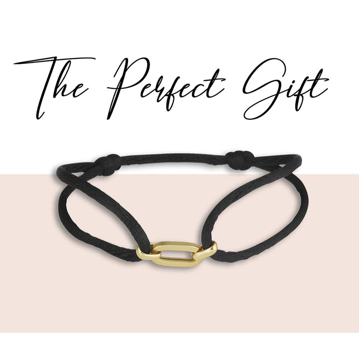 Armband satiniert 14K Gold mit Kautschuk/Nylon/Leder