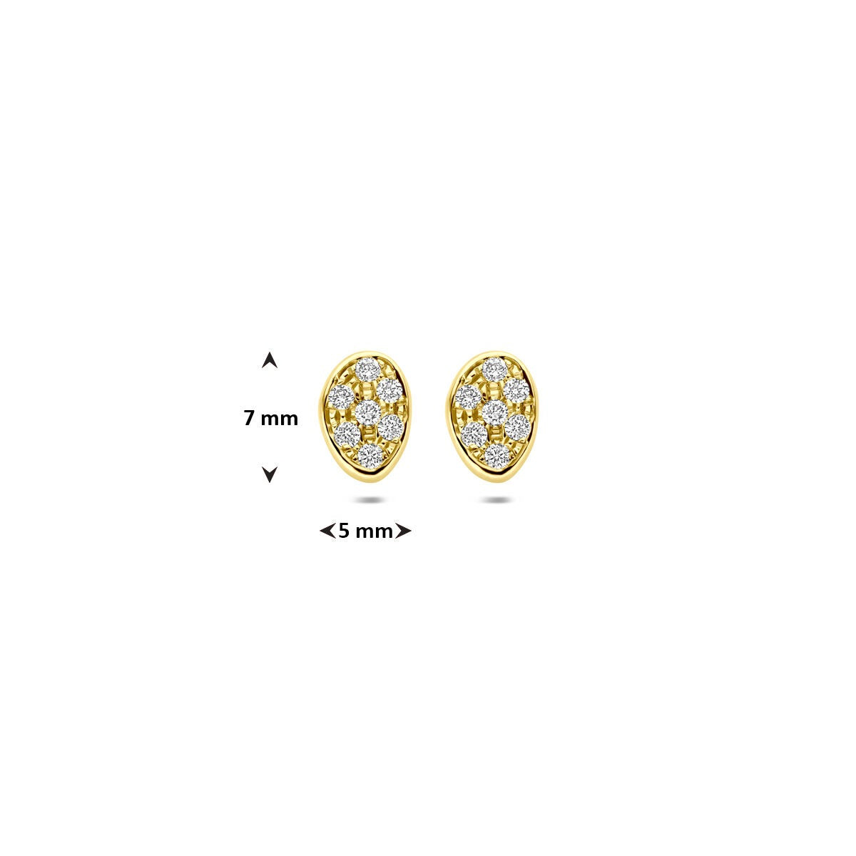 14 Karat Gelbgold Ohrstecker mit pavé-gefassten Diamanten