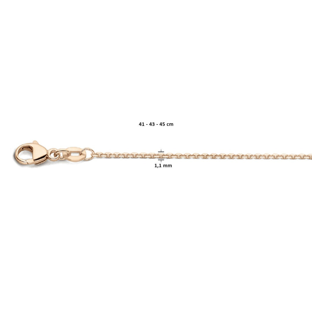 Halskette Anker diamantiert 1,1 mm 41 - 43 - 45 cm 18K Roségold