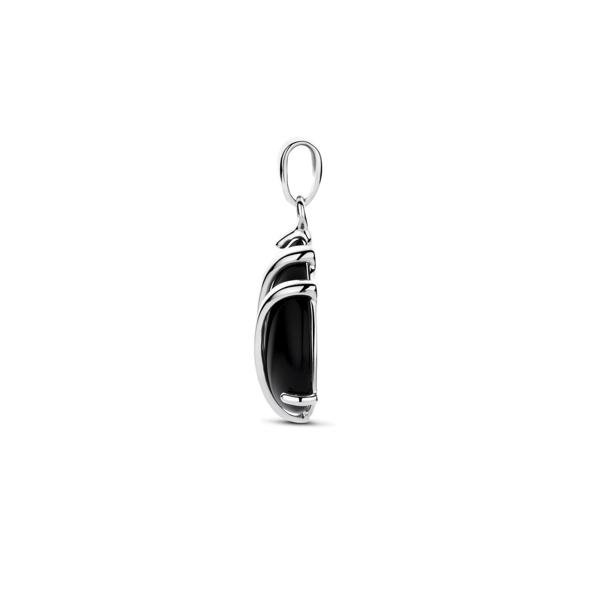 Silberanhänger mit Onyx – rhodiniertes 925er Silber