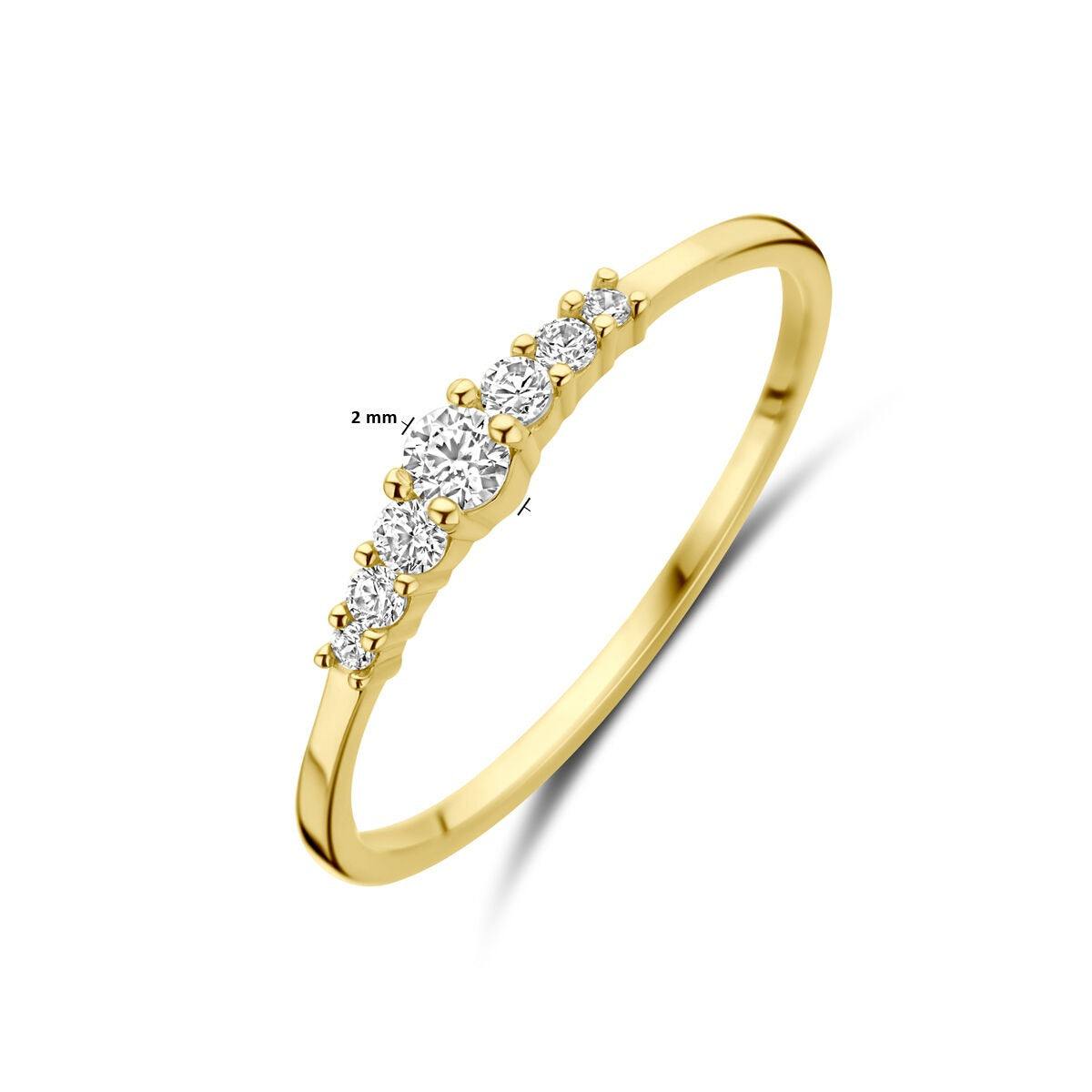 9k Gelbgoldring mit Zirkonia