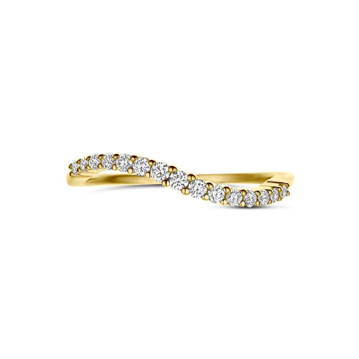 14K Gelbgold Alliance Ring mit Diamant 0,21 ct
