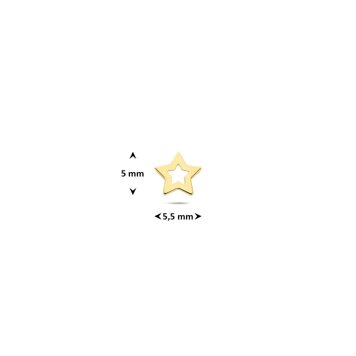 14 Karat Gelbgold Flat Back Piercing Stern – pro Stück