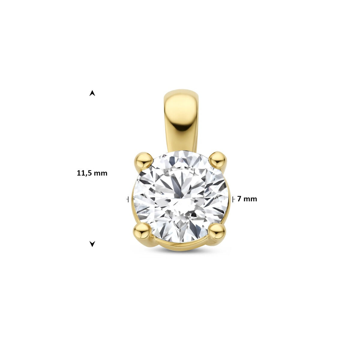 14k Gelbgold-Anhänger mit im Labor gezüchtetem Diamanten – 1,00 ct im Brillantschliff