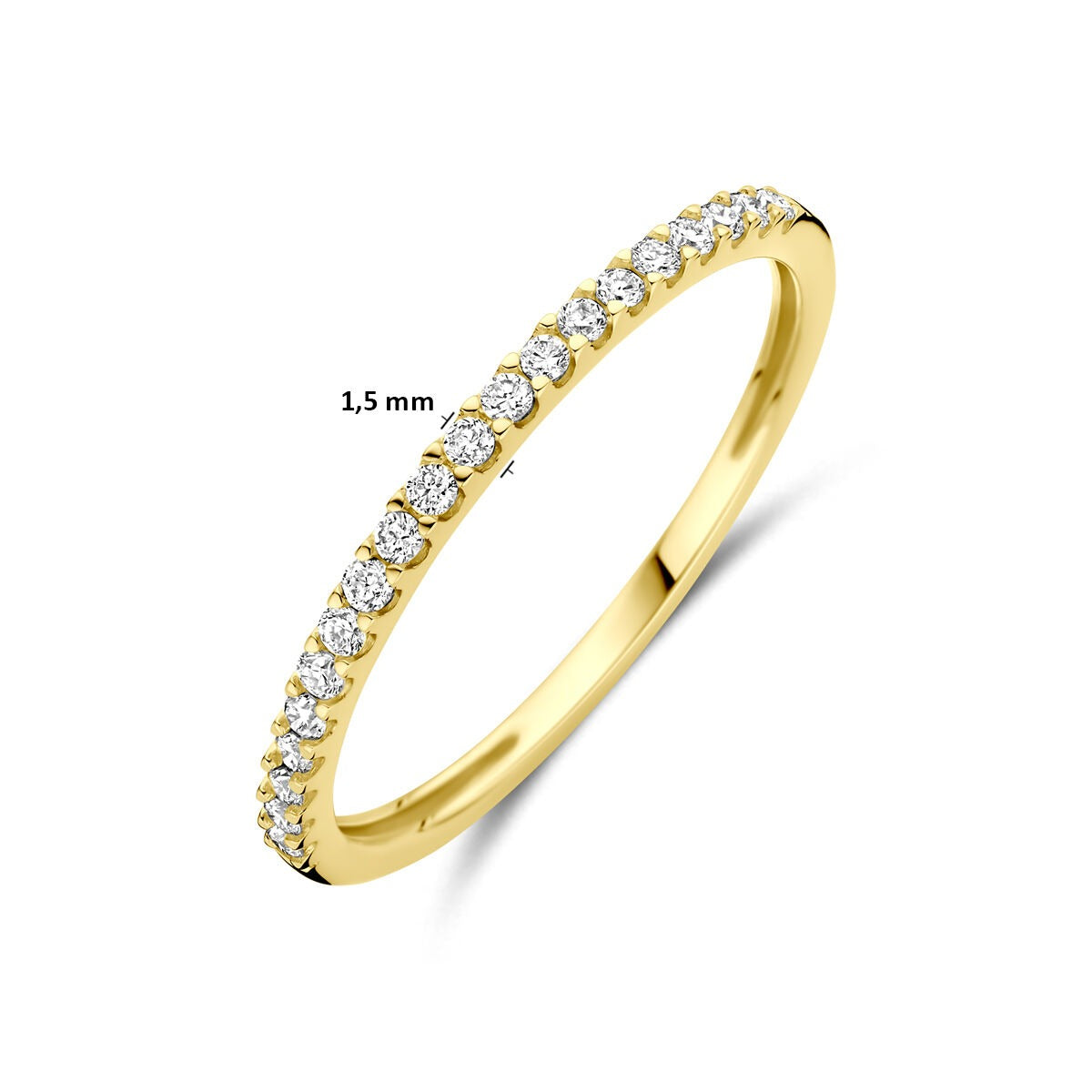 14k Gelbgoldring mit 0.15ct im Labor gezüchtetem Diamanten