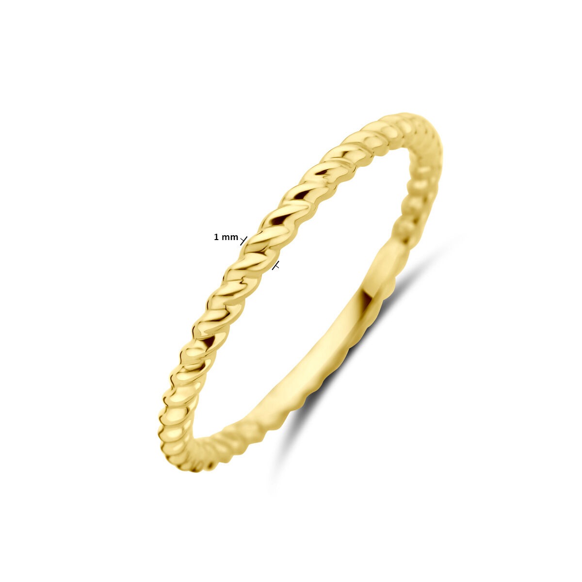 14k Gelbgold Damenring, gedreht – 1,5mm