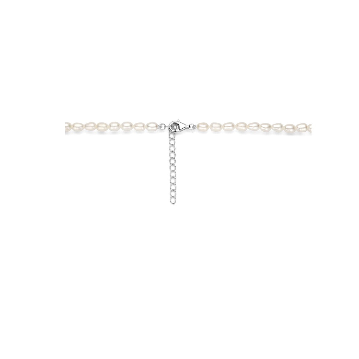 Silberkette mit Perle – rhodiniertes 925er Silber