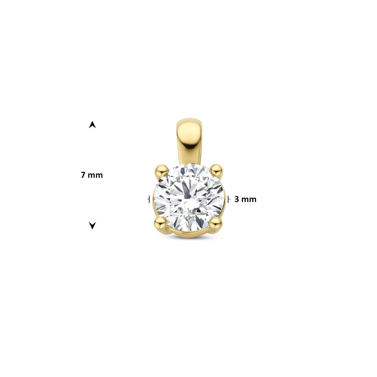 Goldanhänger mit Labor-Diamant – 14 Karat Gelbgold Brillantschliff