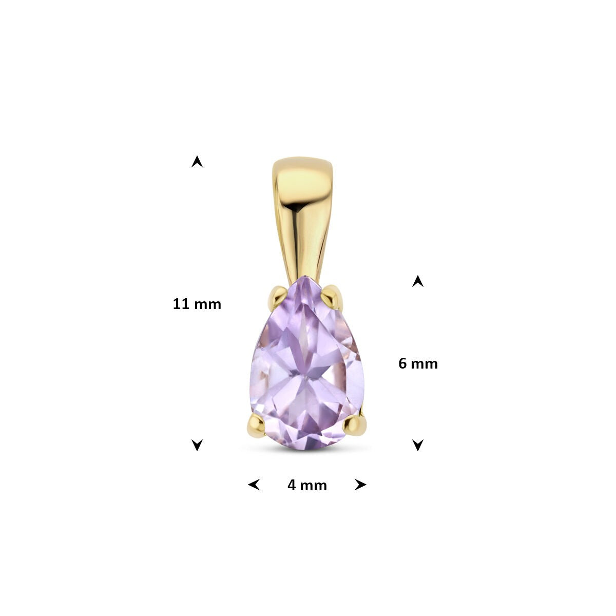 14 Karat Gelbgoldanhänger mit Amethyst