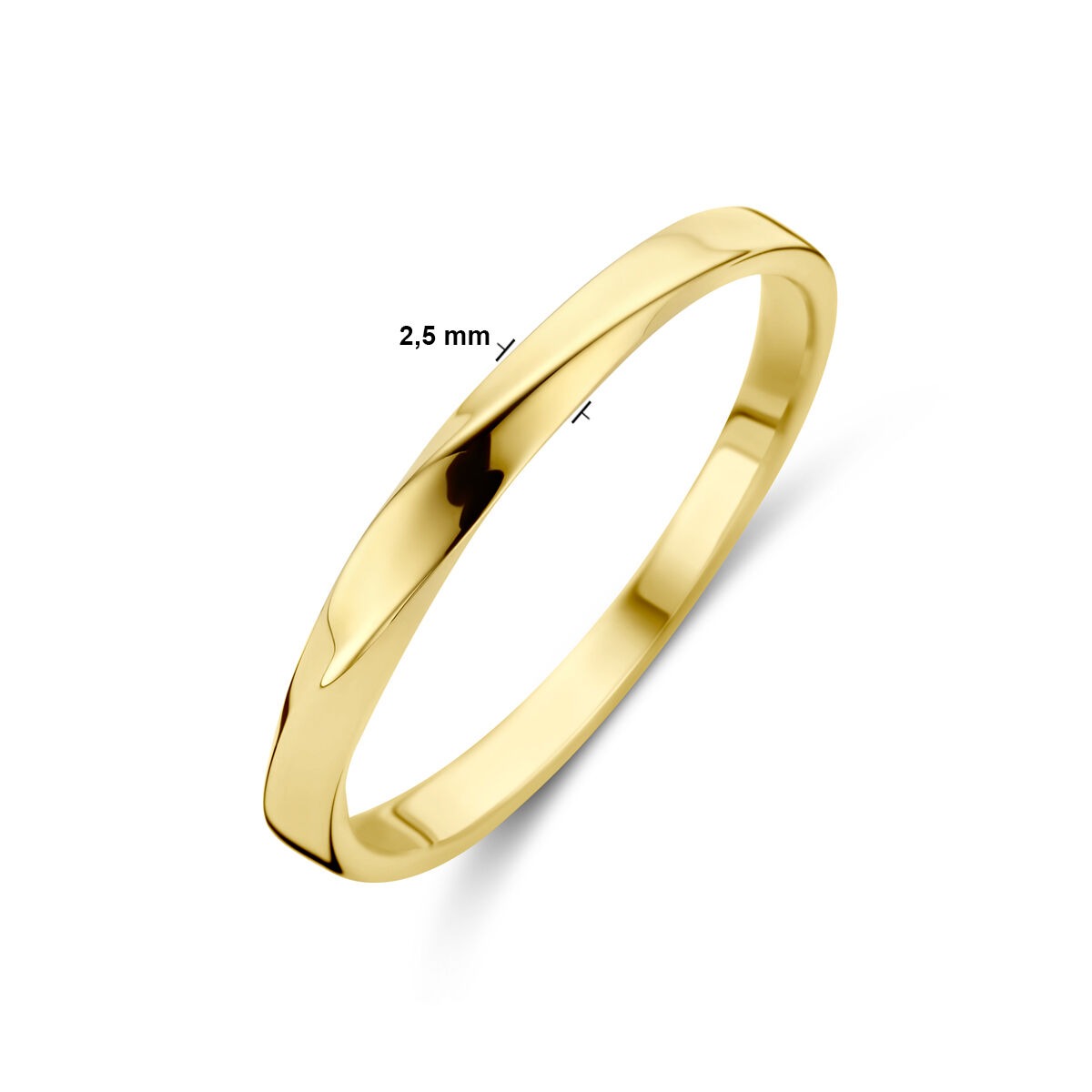 14K Gelbgold Damenring – 2,5mm breit