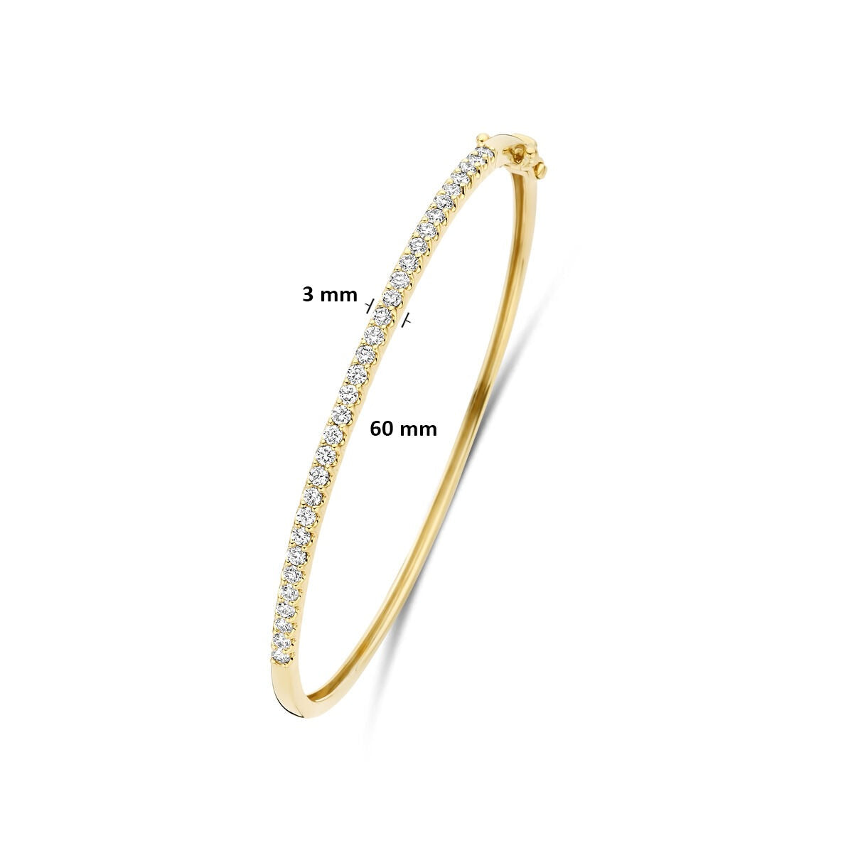 14k Gelbgold Armreif mit im Labor gezüchtetem Diamant 1.00ct
