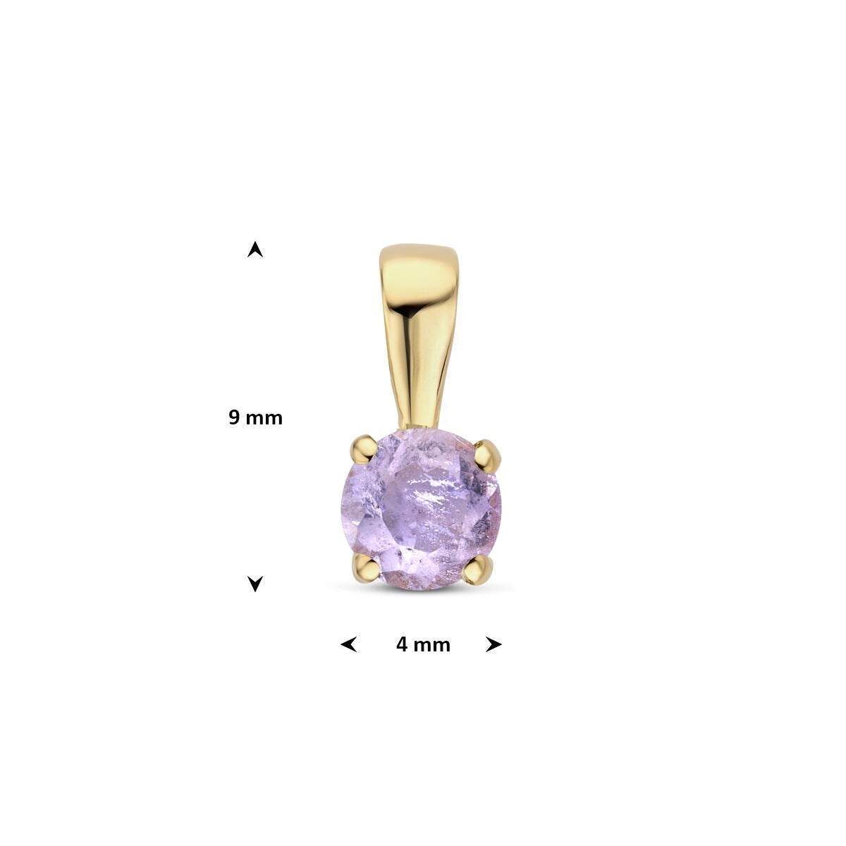 14K Gelbgoldanhänger mit Amethyst