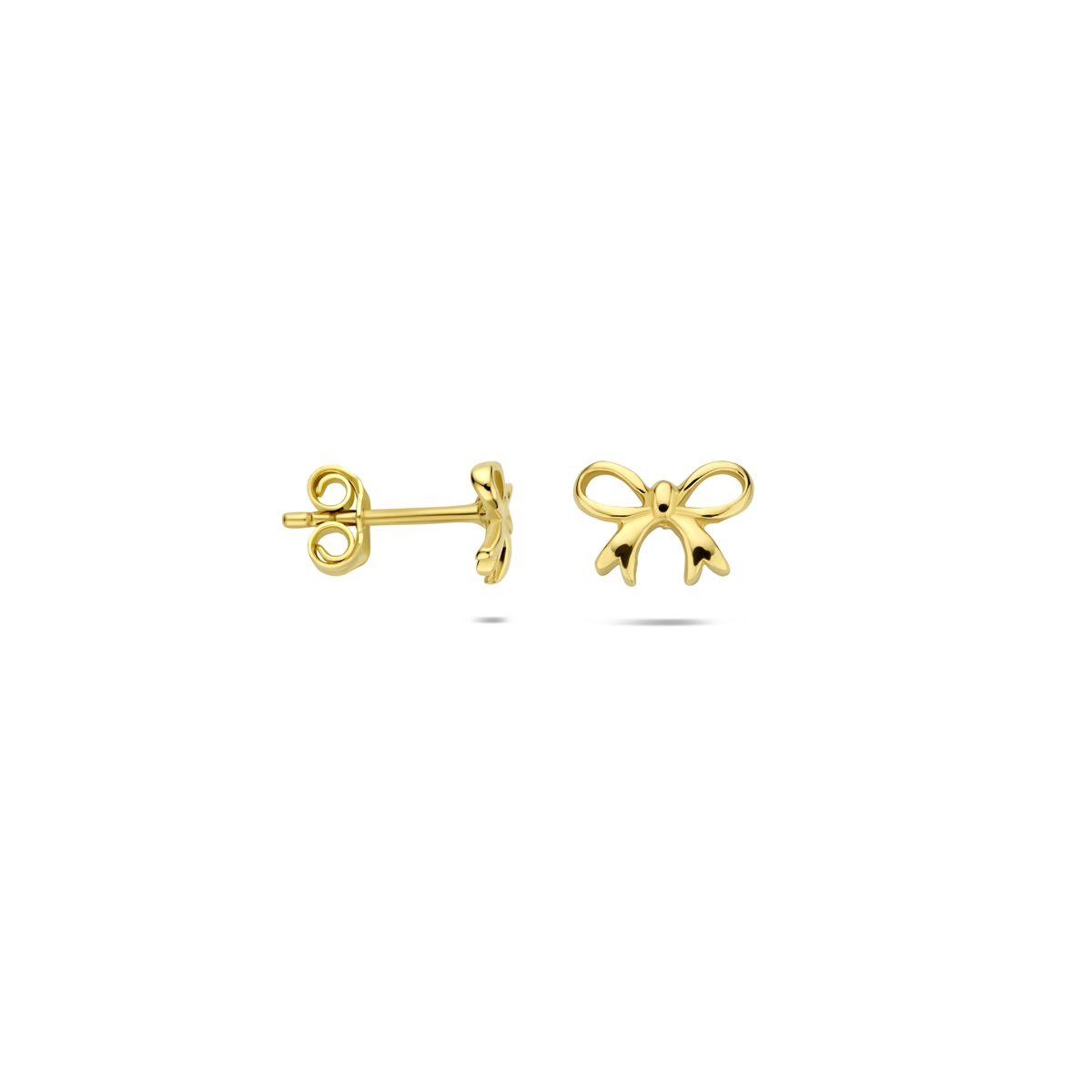 14K Gelbgold-Ohrstecker Schleifenform Damen