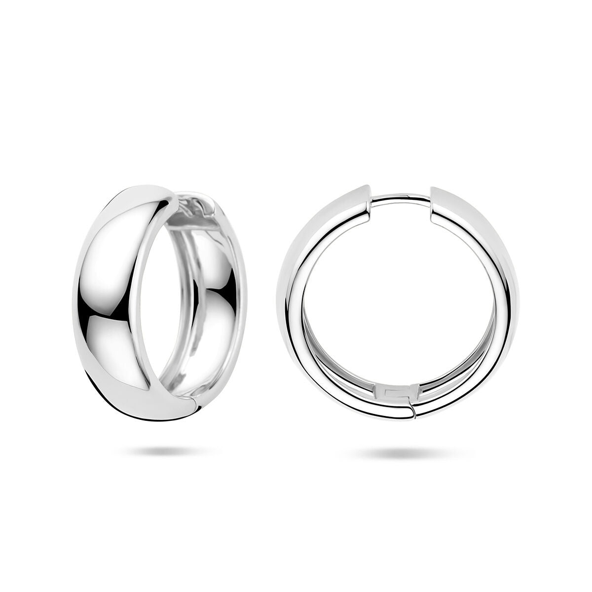Silberne Creolen Damen – rhodiniert 25x8 mm
