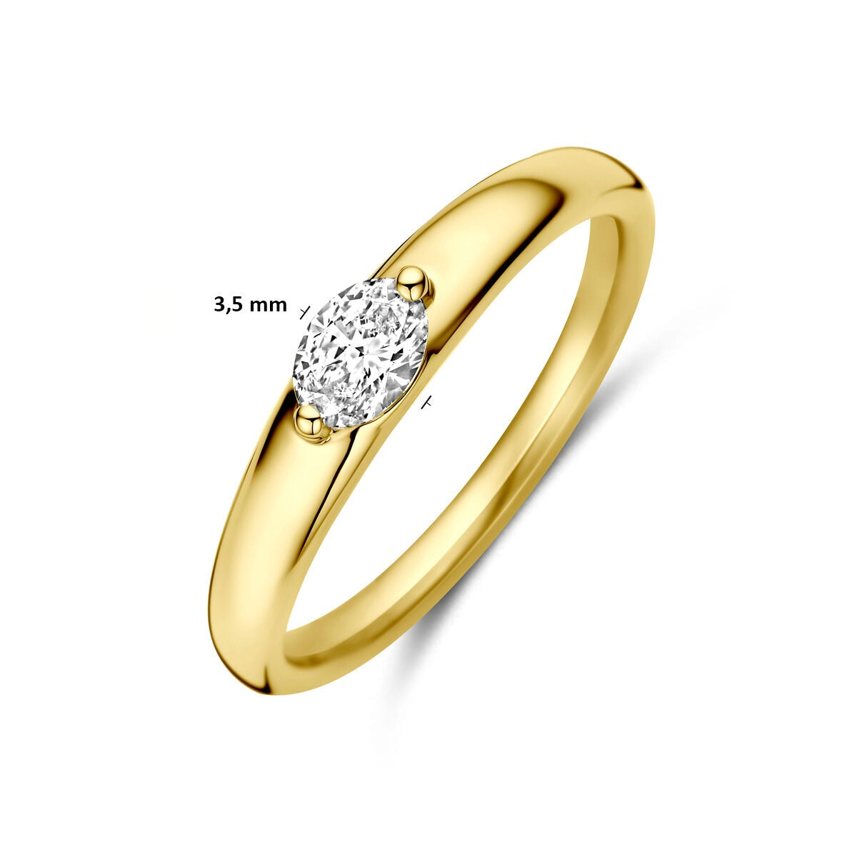 14 Karat Gelbgoldring mit Diamant 0,32 ct Solitär