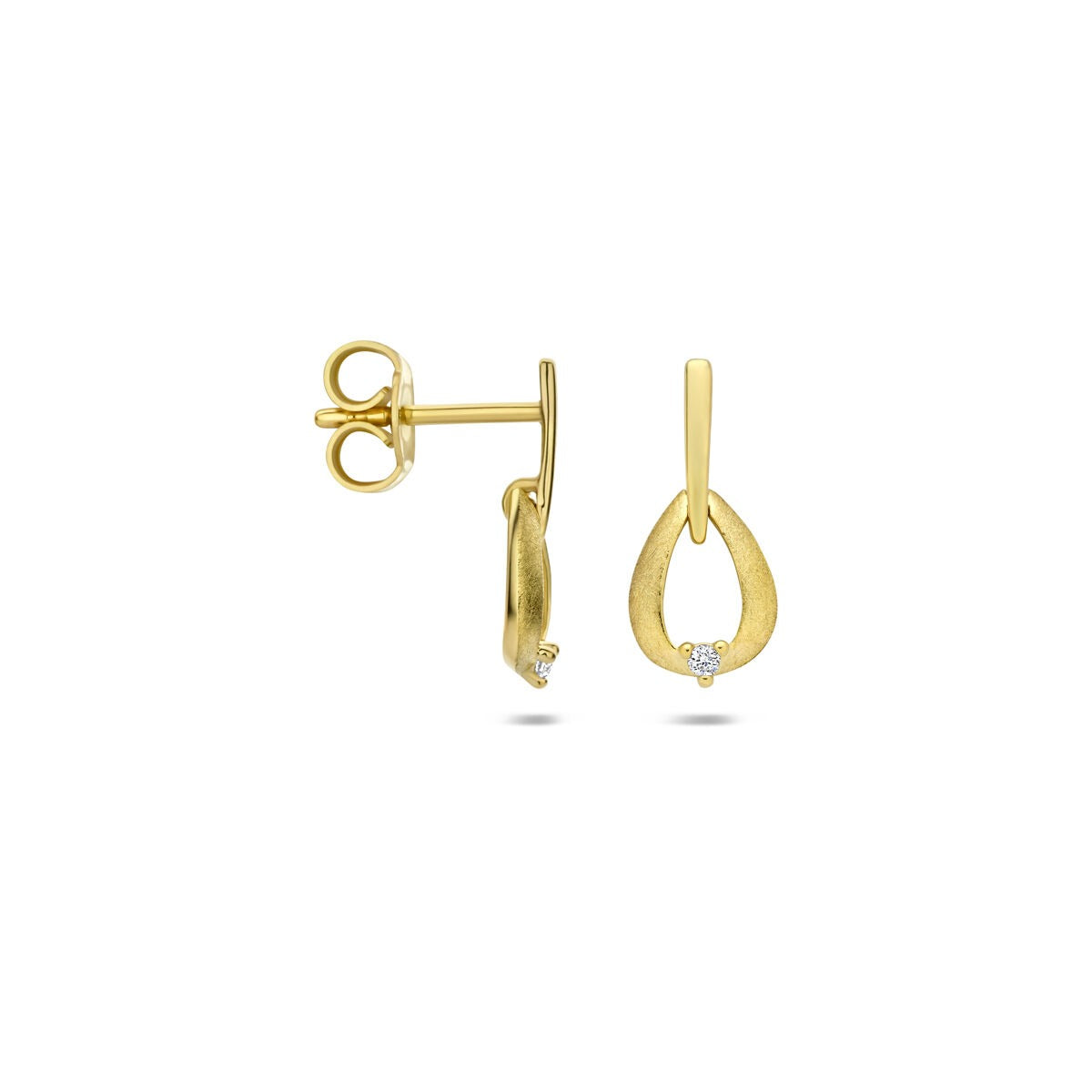14k Gelbgold-Ohrhänger mit Diamant