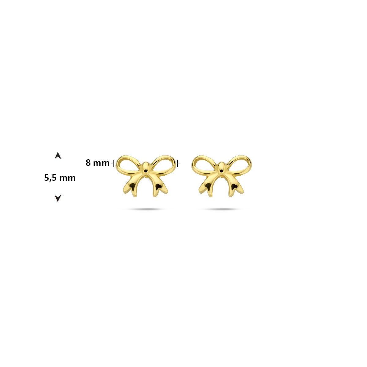 14K Gelbgold-Ohrstecker Schleifenform Damen