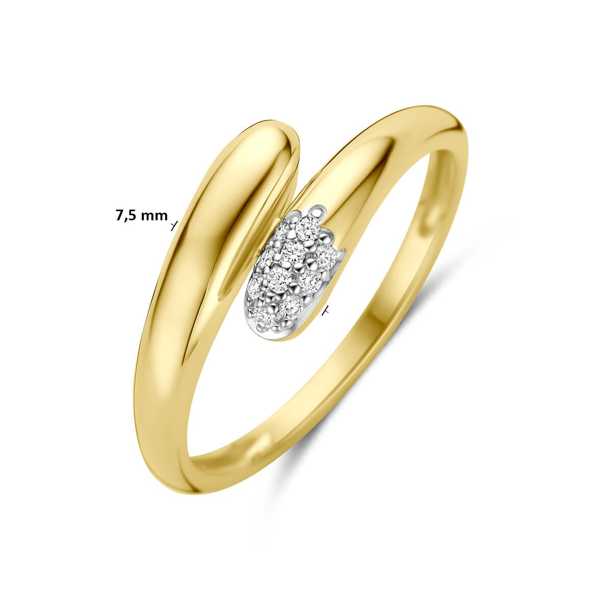 14 K Gelbgoldring mit Diamant