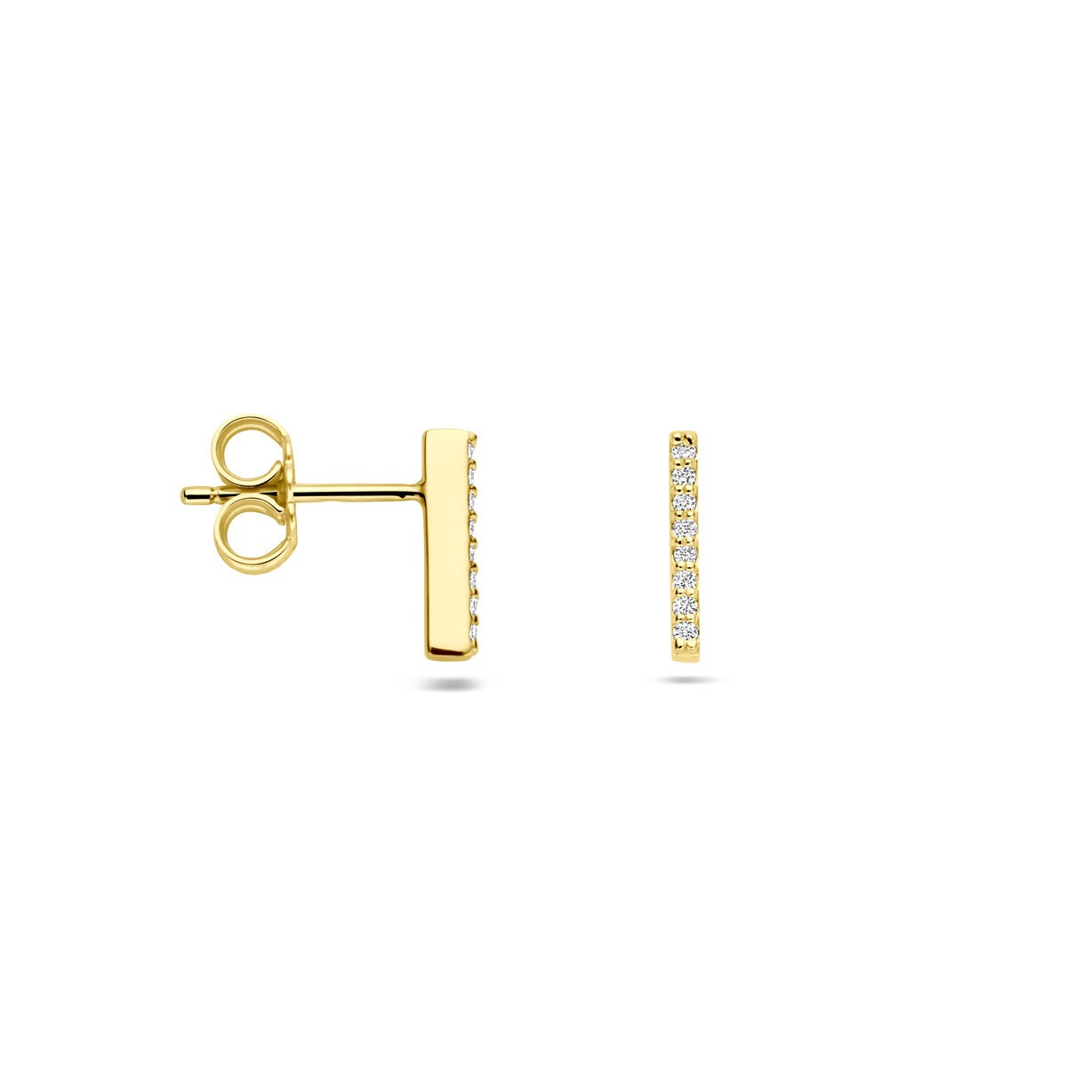 14k Gelbgold Ohrstecker mit im Labor gezüchtetem Diamant