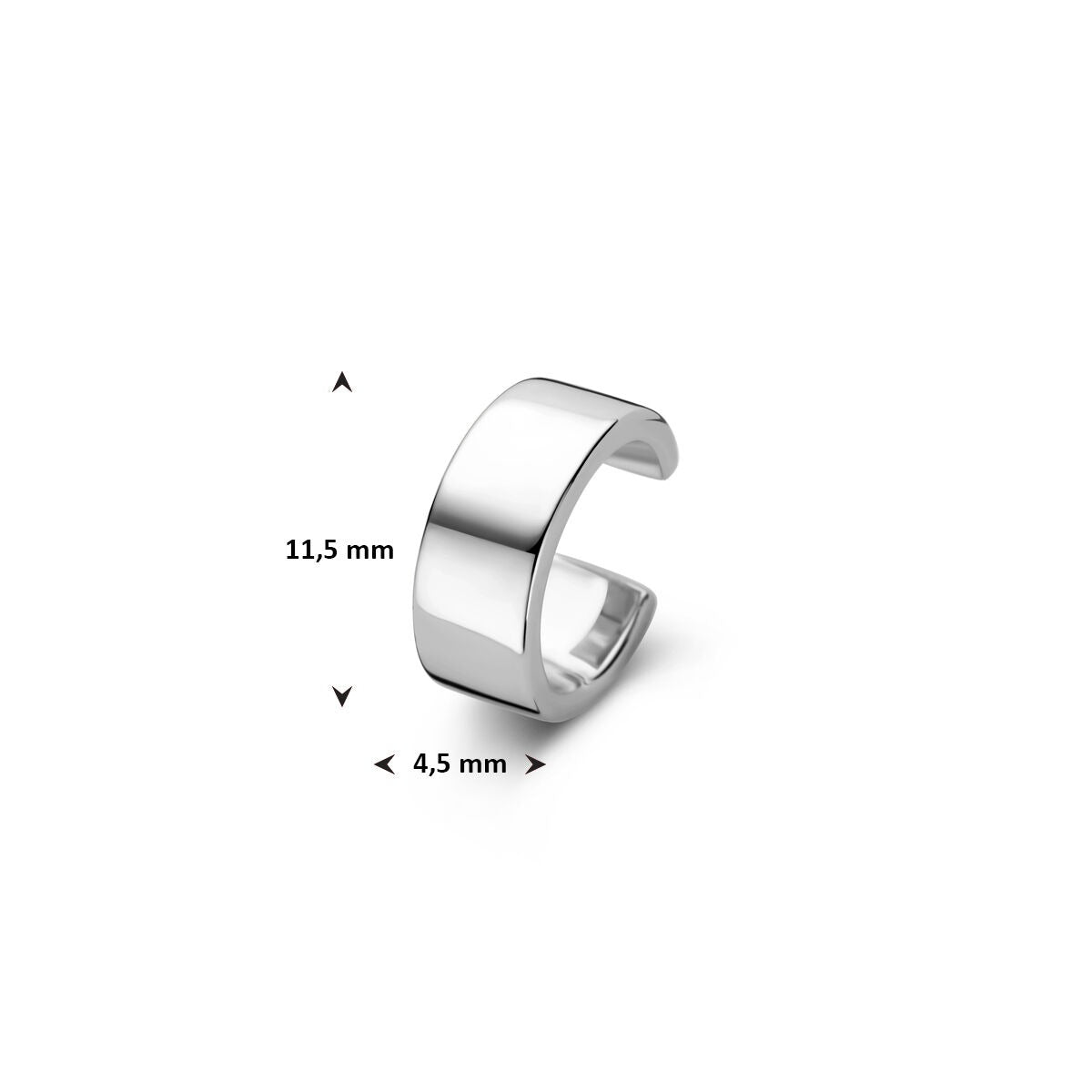 Silberner Ear Cuff – rhodiniertes 925er Silber
