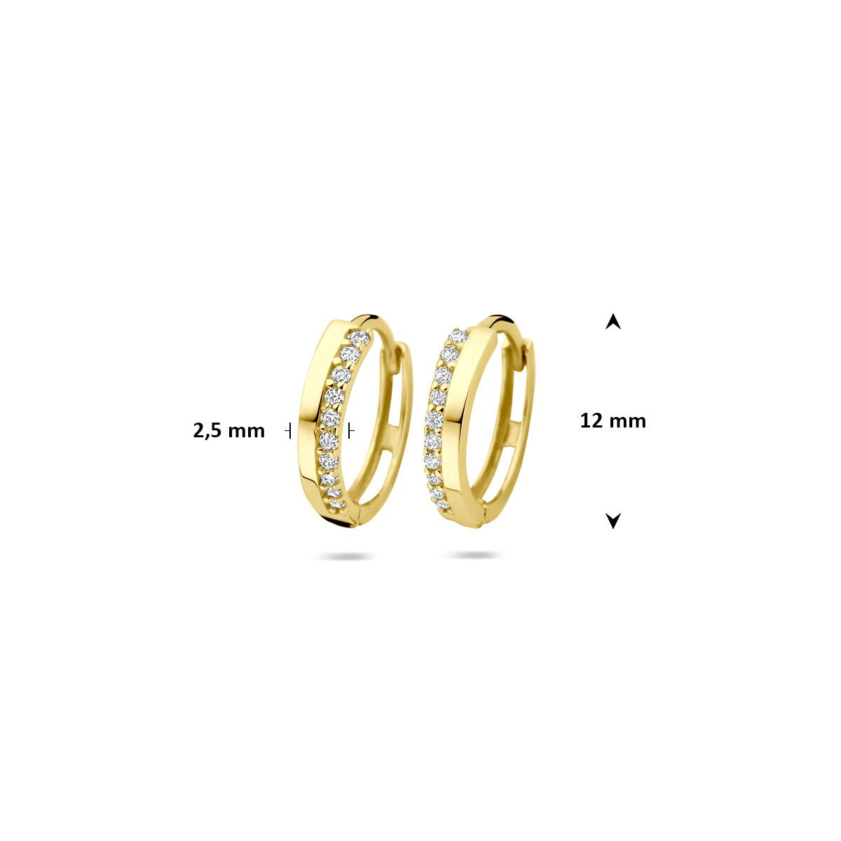 Goldklappcreolen mit Zirkonia – 9k Gelbgoldfarben