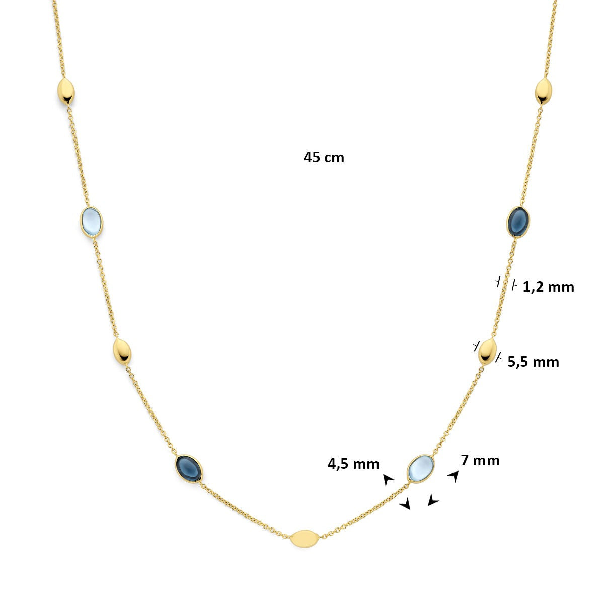 Goldkette mit Topas – 14k Gelbgold
