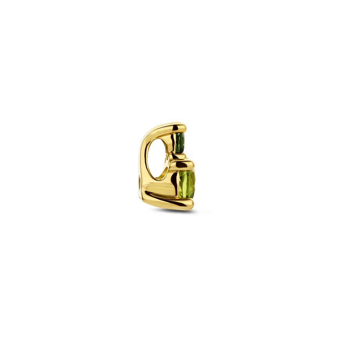 14k Gelbgoldanhänger mit Peridot und grünem Turmalin